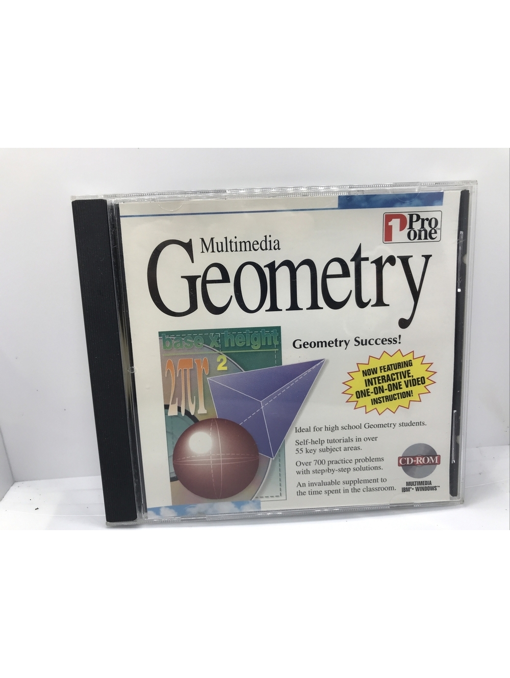 Pro One Multimedia Geometry CD-ROM | Windows 95/3.1 | Retro Educational Software